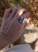 Load image into Gallery viewer, Pearl + Petoskey ring; size 10