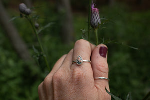 Pinky Prehnite Greenstone Ring; Size 9