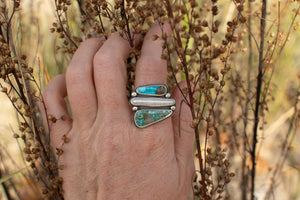 Turquoise and pearl sandwich ; size 7.5