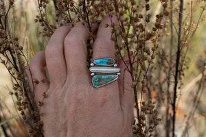 Turquoise and pearl sandwich ; size 7.5