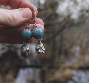 Leland Blue + Pine Cone Earrings